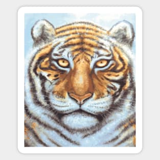 Snow Tiger Posterized Magnet